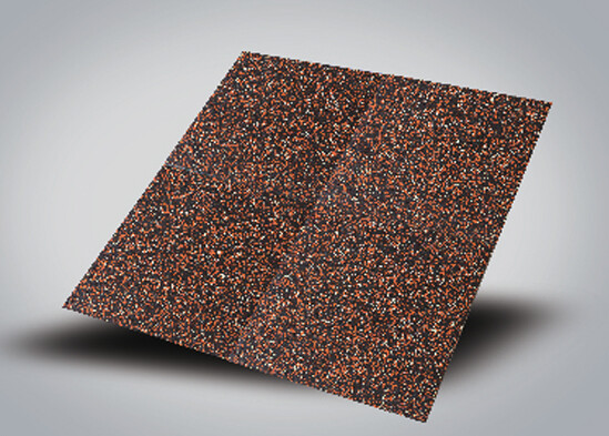 Orange and white dot straight-edge, interlocking floor tiles