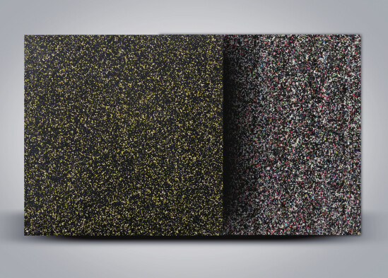 Yellow and white dot laminate rubber flooring