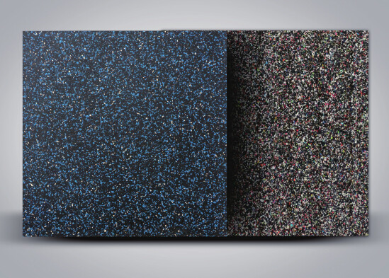 Blue and white dot laminate rubber flooring