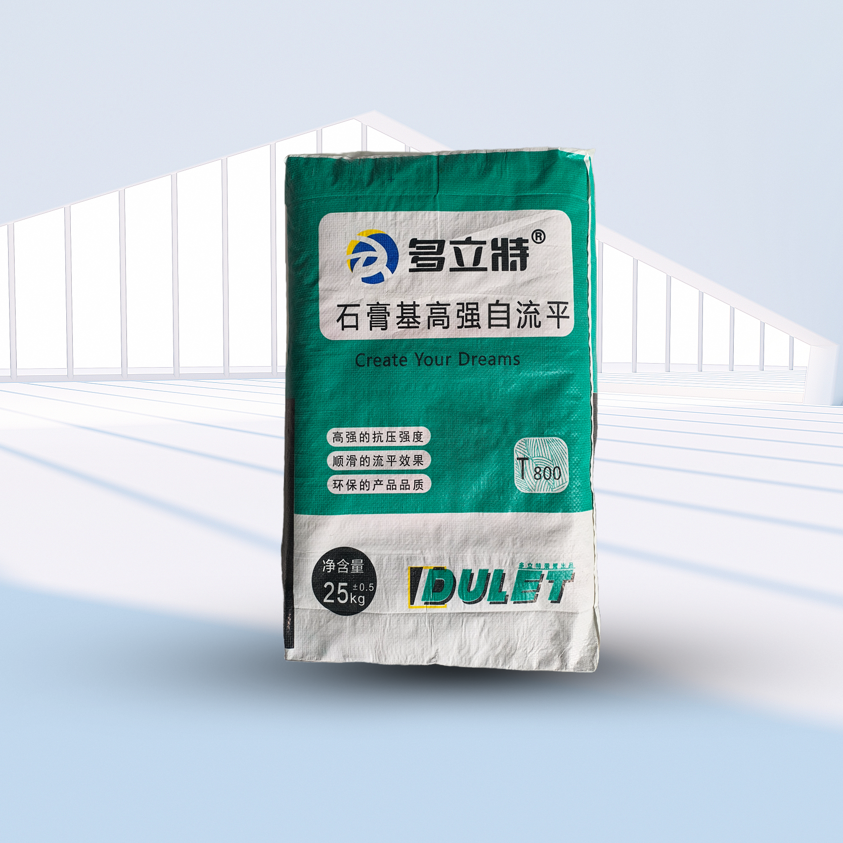 Gypsum-based high-strength porcelain leveling