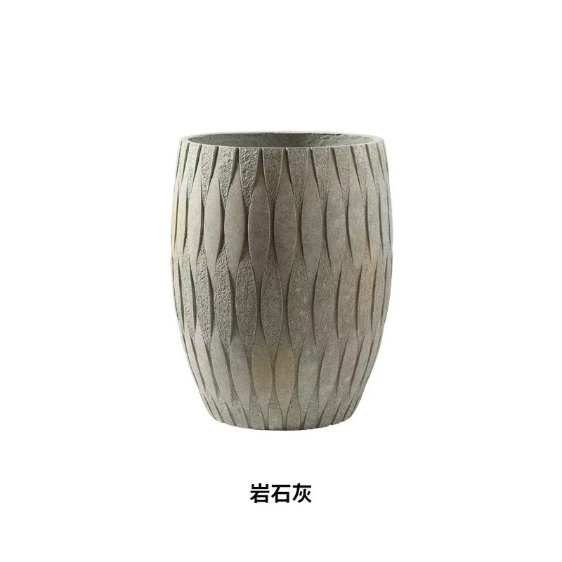 Drum round magnesium clay flower pot