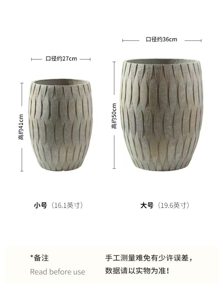 Drum round magnesium clay flower pot