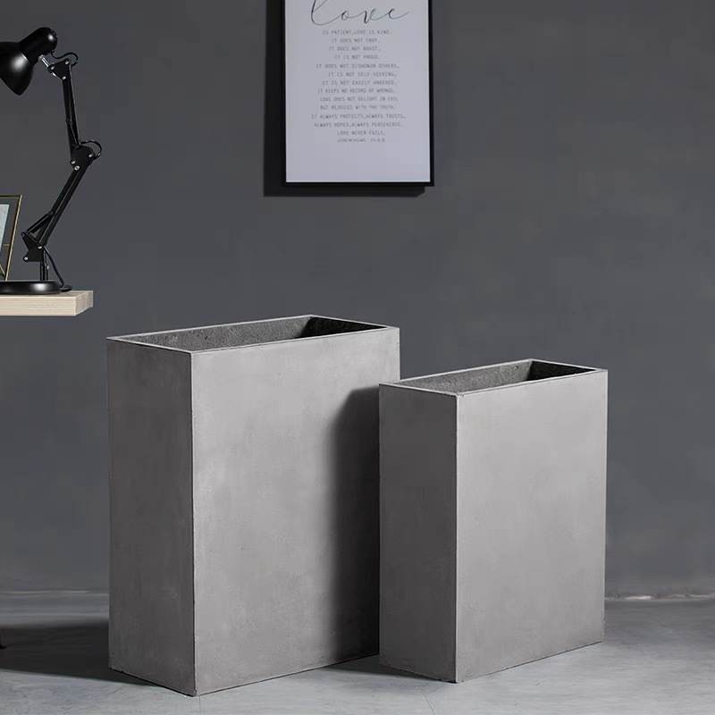 Rectangular magnesium clay flower pot