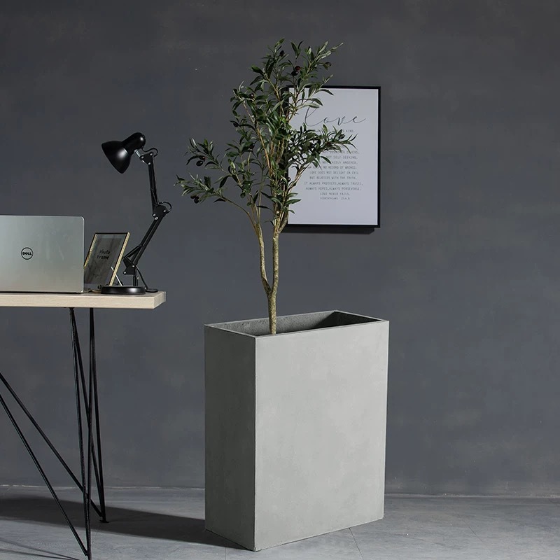 Rectangular magnesium clay flower pot