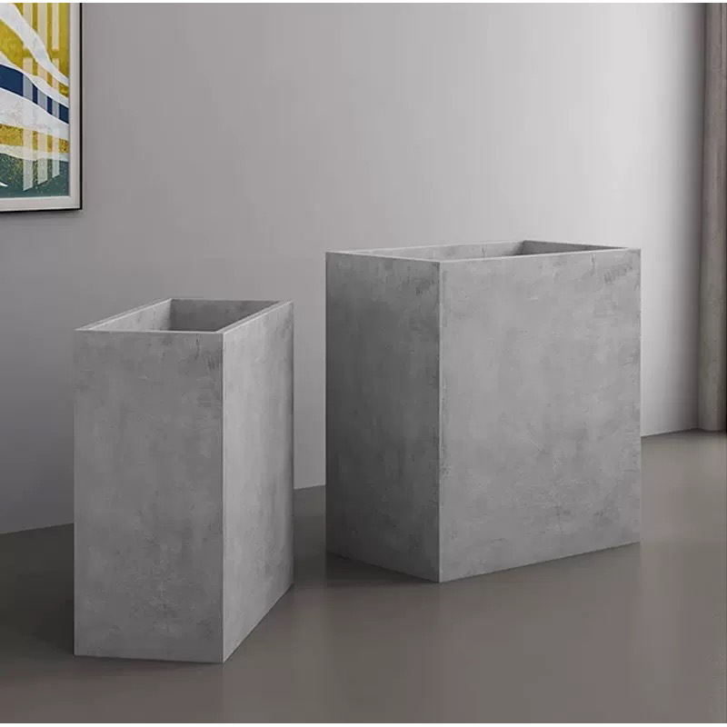 Rectangular magnesium clay flower pot