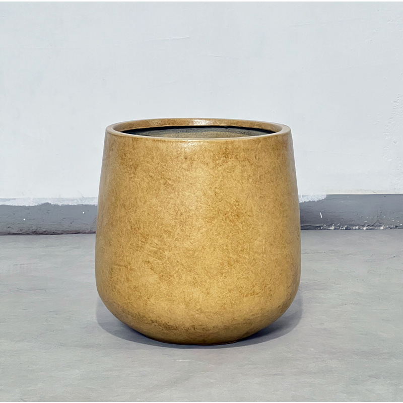 Classic round magnesium clay flower pot