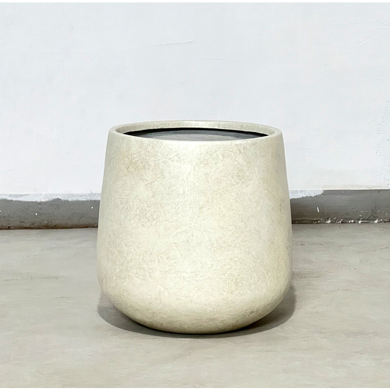 Classic round magnesium clay flower pot