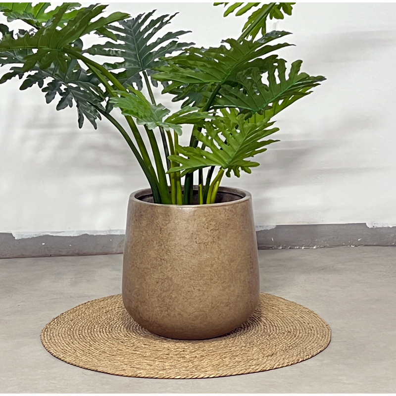 Classic round magnesium clay flower pot