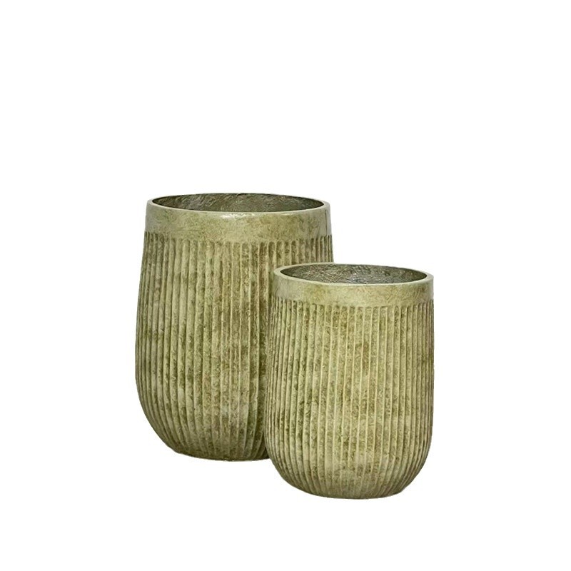 Vertical magnesium clay flower pot