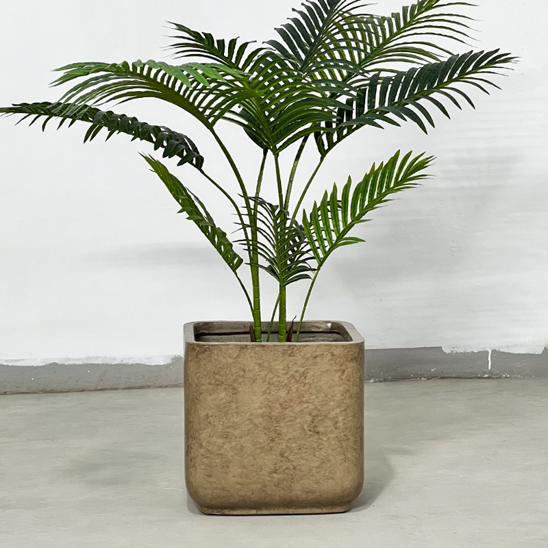 Square magnesium clay flower pot