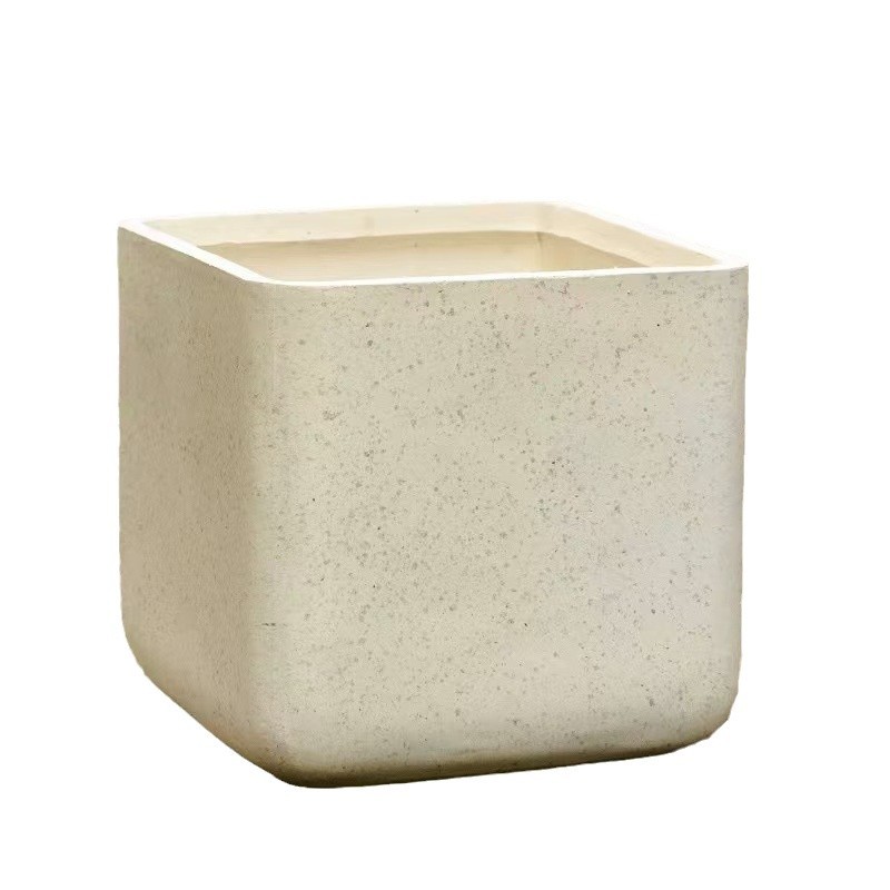 Square magnesium clay flower pot