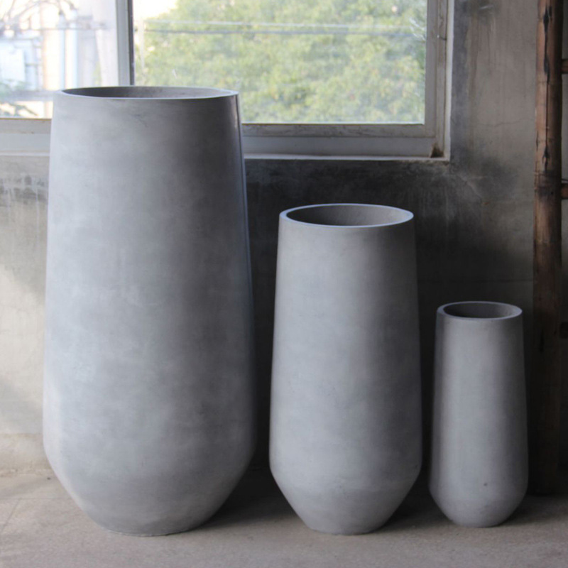 Oval magnesium clay flower pot