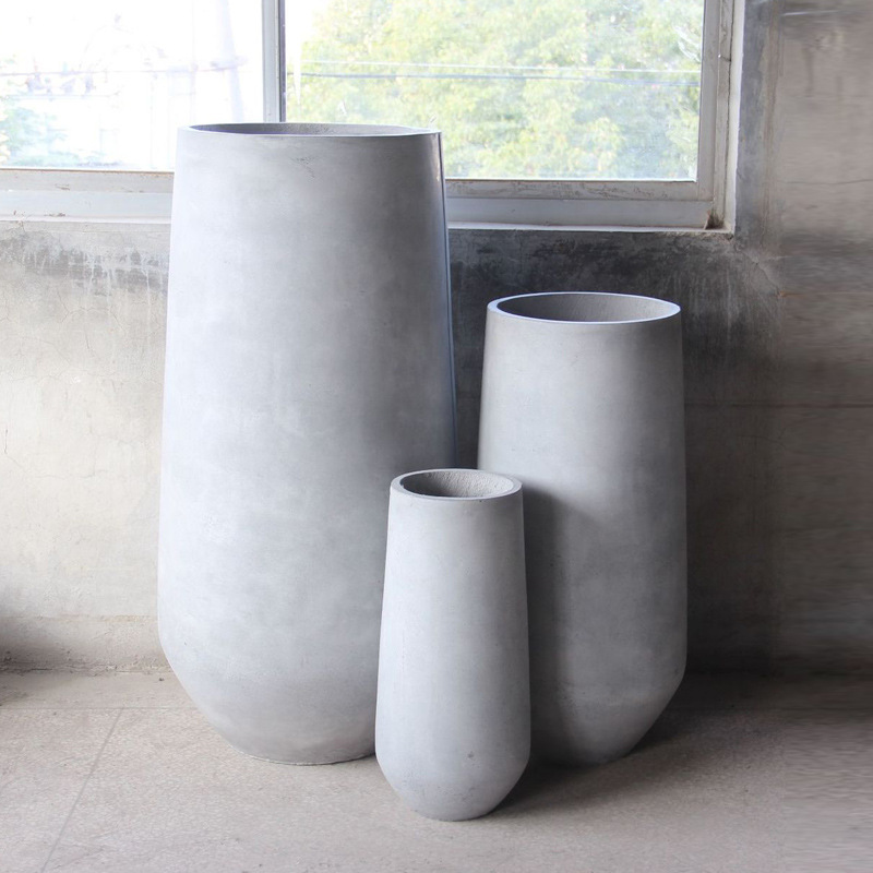 Oval magnesium clay flower pot