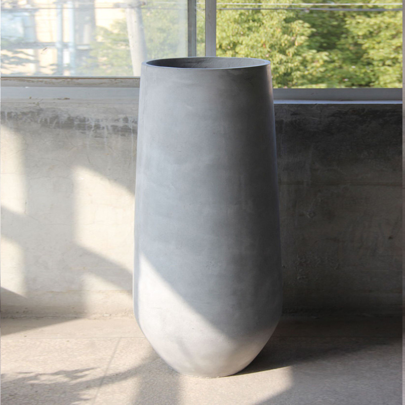 Oval magnesium clay flower pot