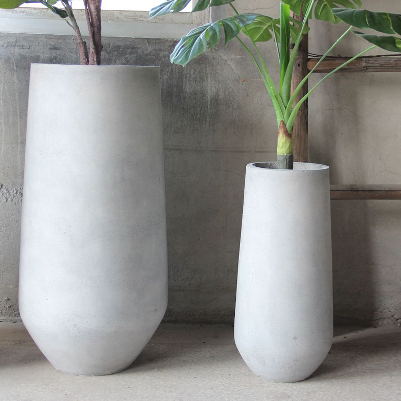 Oval magnesium clay flower pot