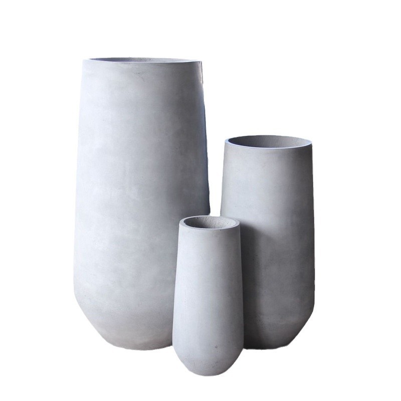 Oval magnesium clay flower pot