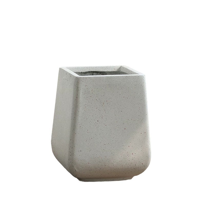 Square magnesium clay flower pot