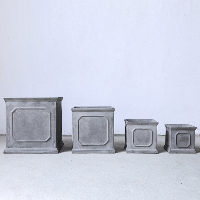 Square magnesium clay flower pot