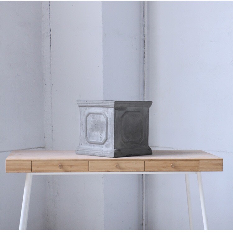 Square magnesium clay flower pot