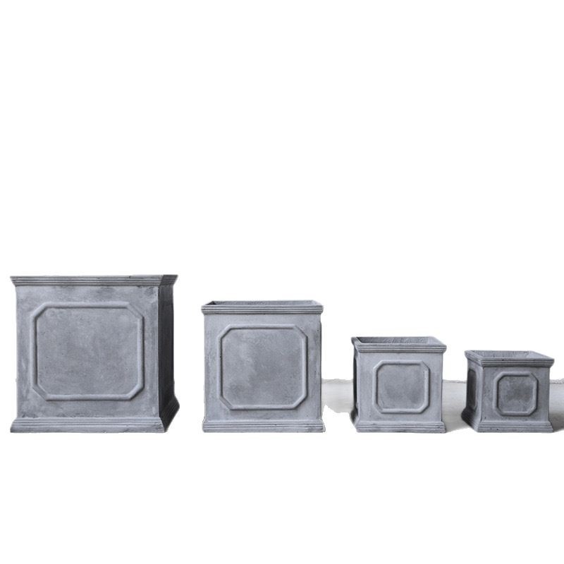 Square magnesium clay flower pot