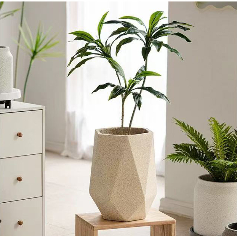 Large diameter magnesium clay flower pot