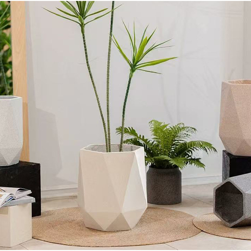 Large diameter magnesium clay flower pot