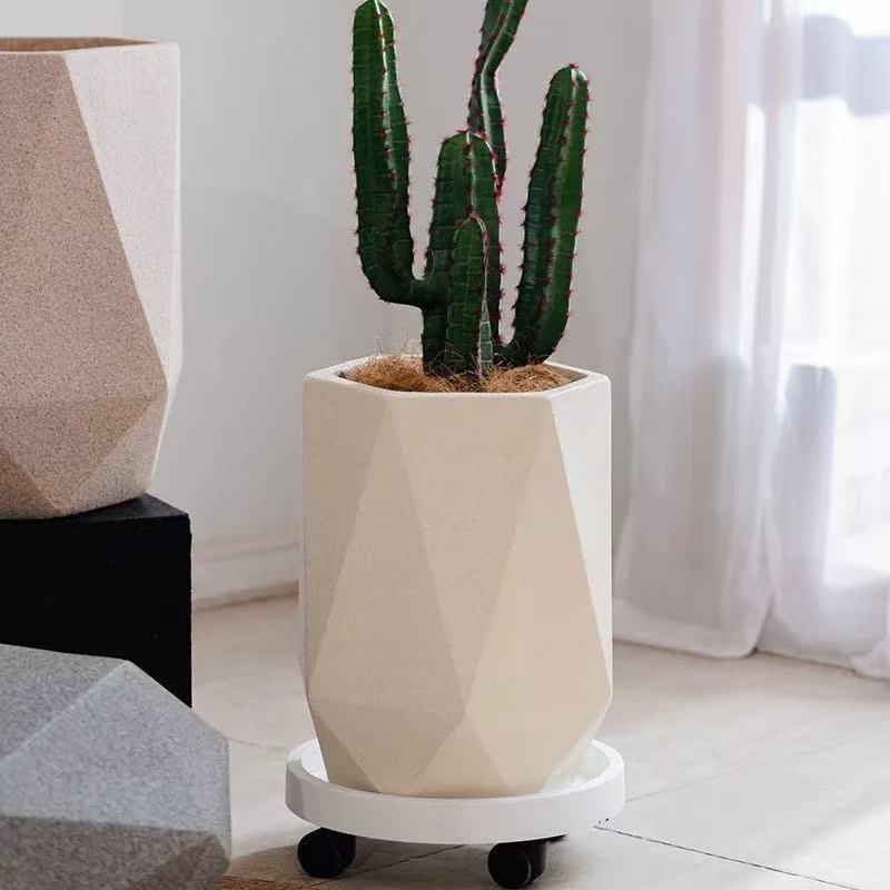 Large diameter magnesium clay flower pot