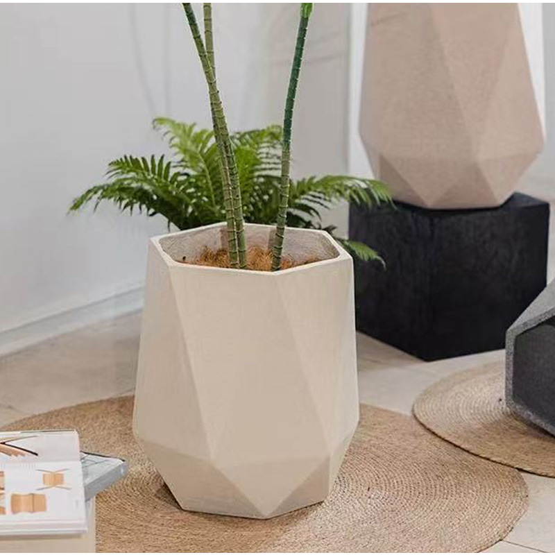 Large diameter magnesium clay flower pot