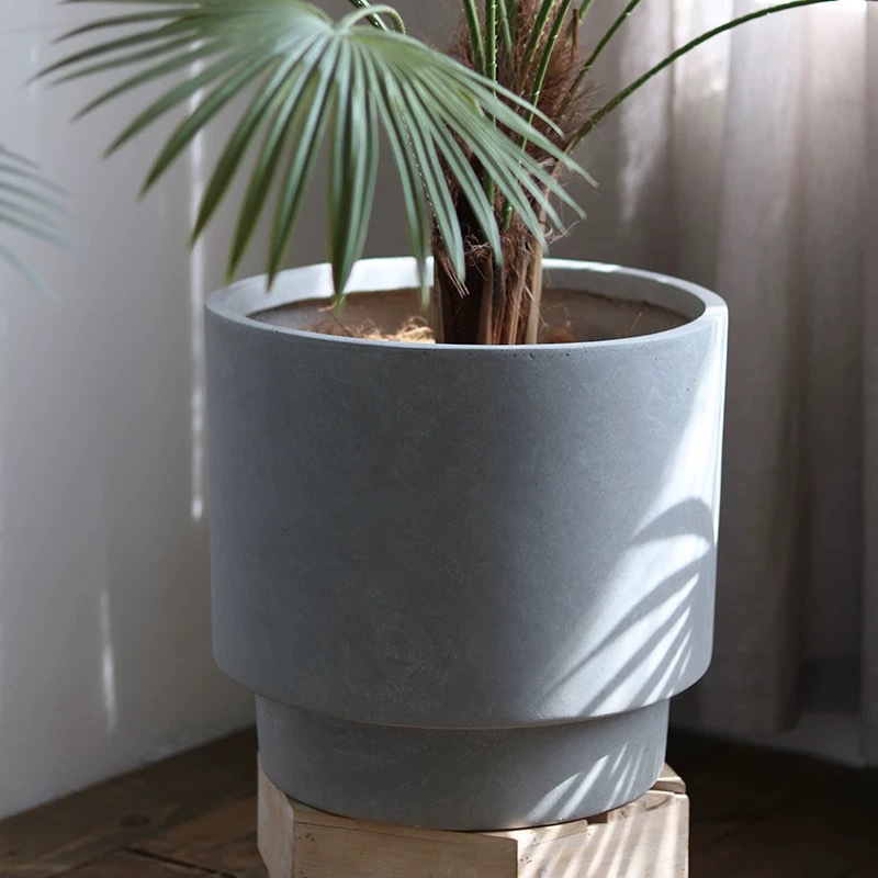 Large diameter magnesium cement flower pot