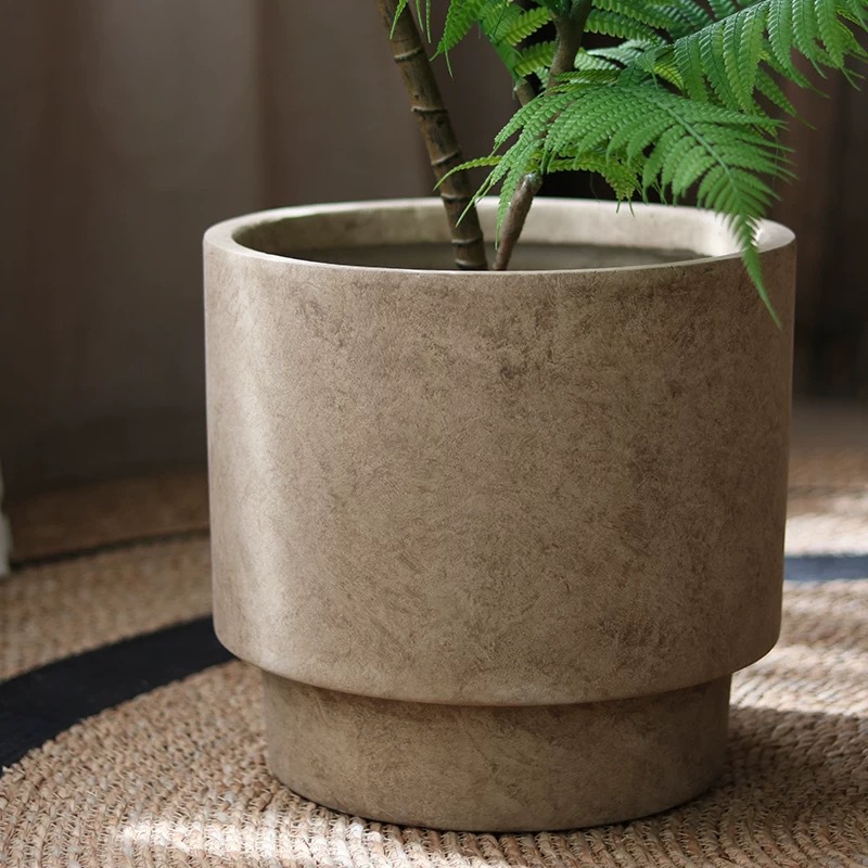 Large diameter magnesium cement flower pot