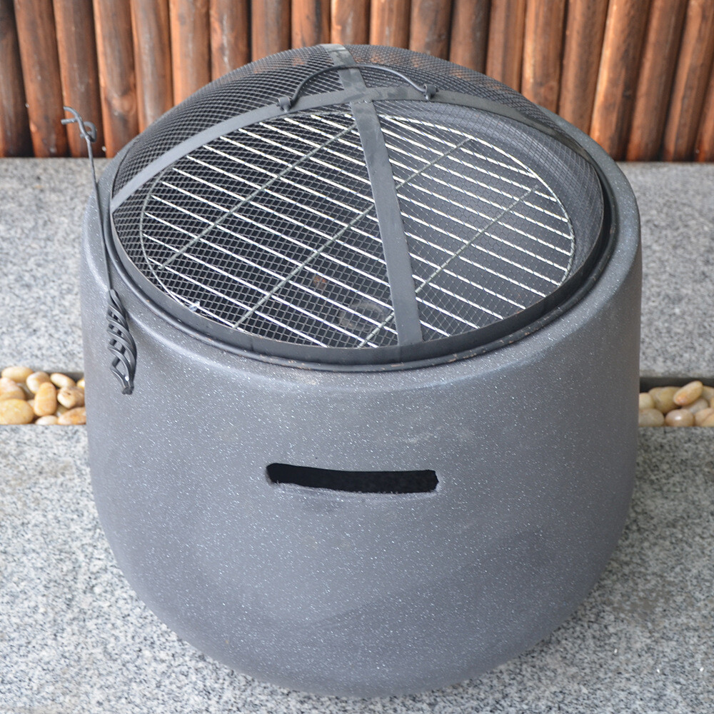 Black Barrel Fire Pit