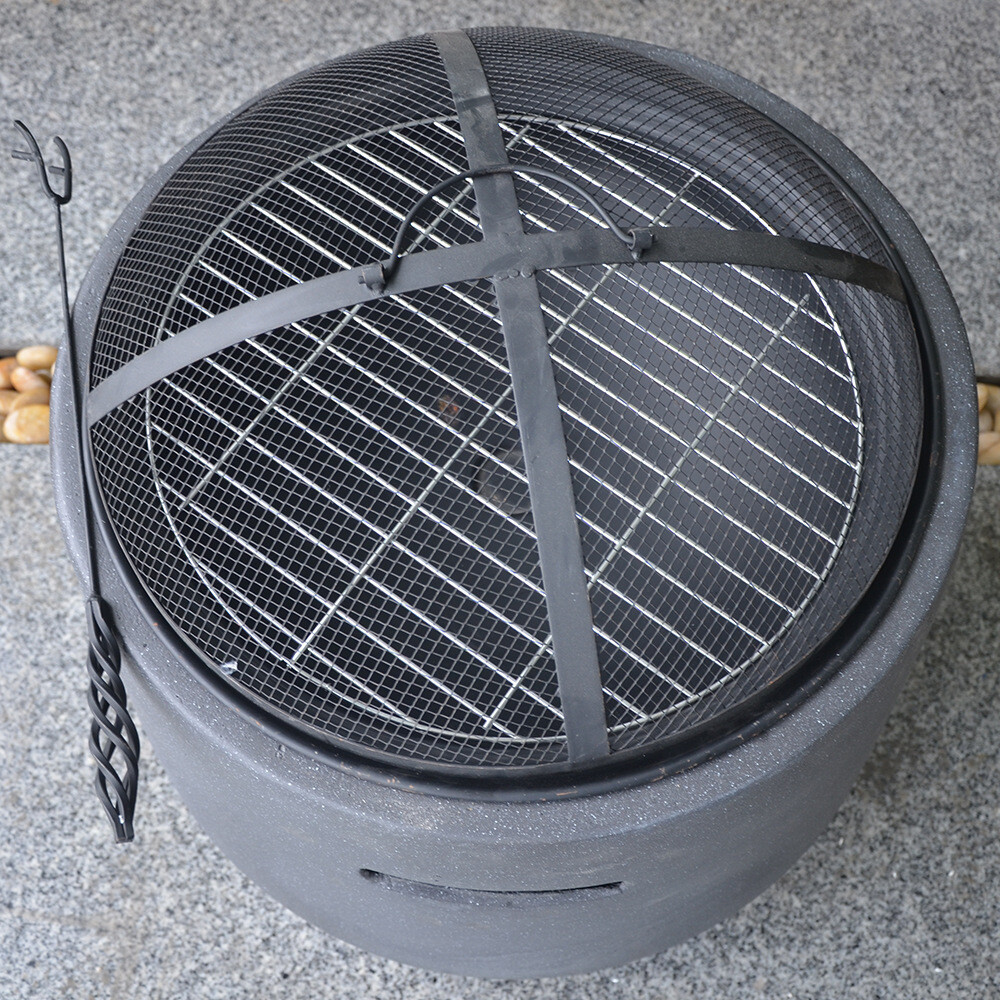 Black Barrel Fire Pit