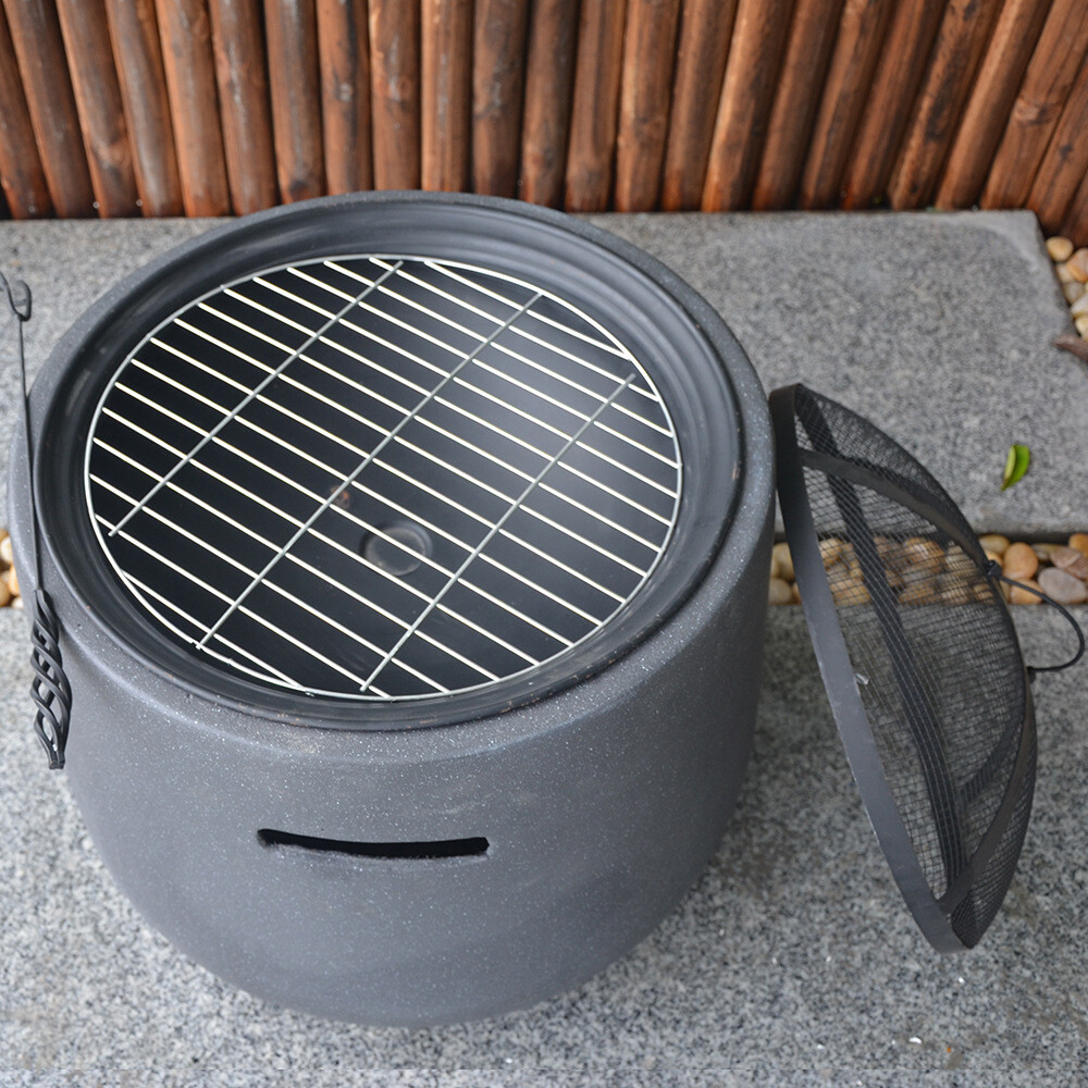 Black Barrel Fire Pit