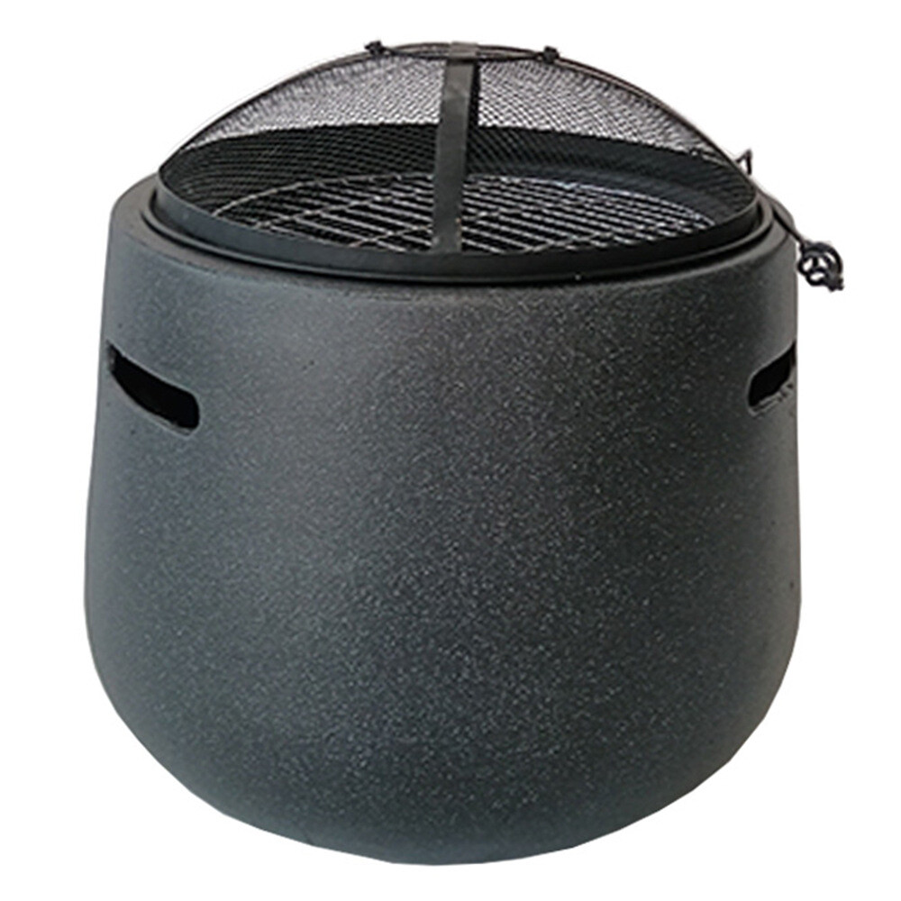 Black Barrel Fire Pit