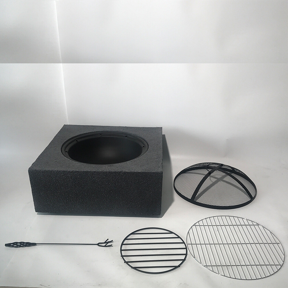 Black Square Fire Pit