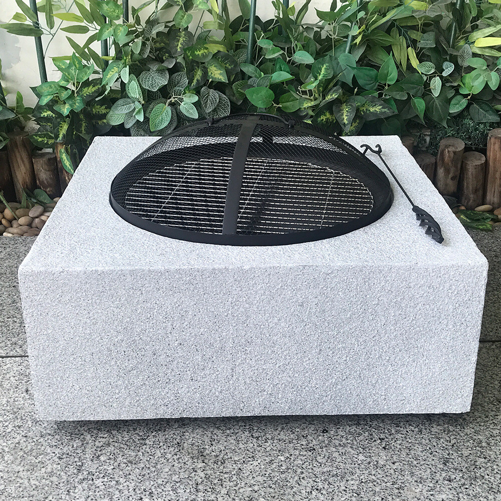 White Square Fire Pit