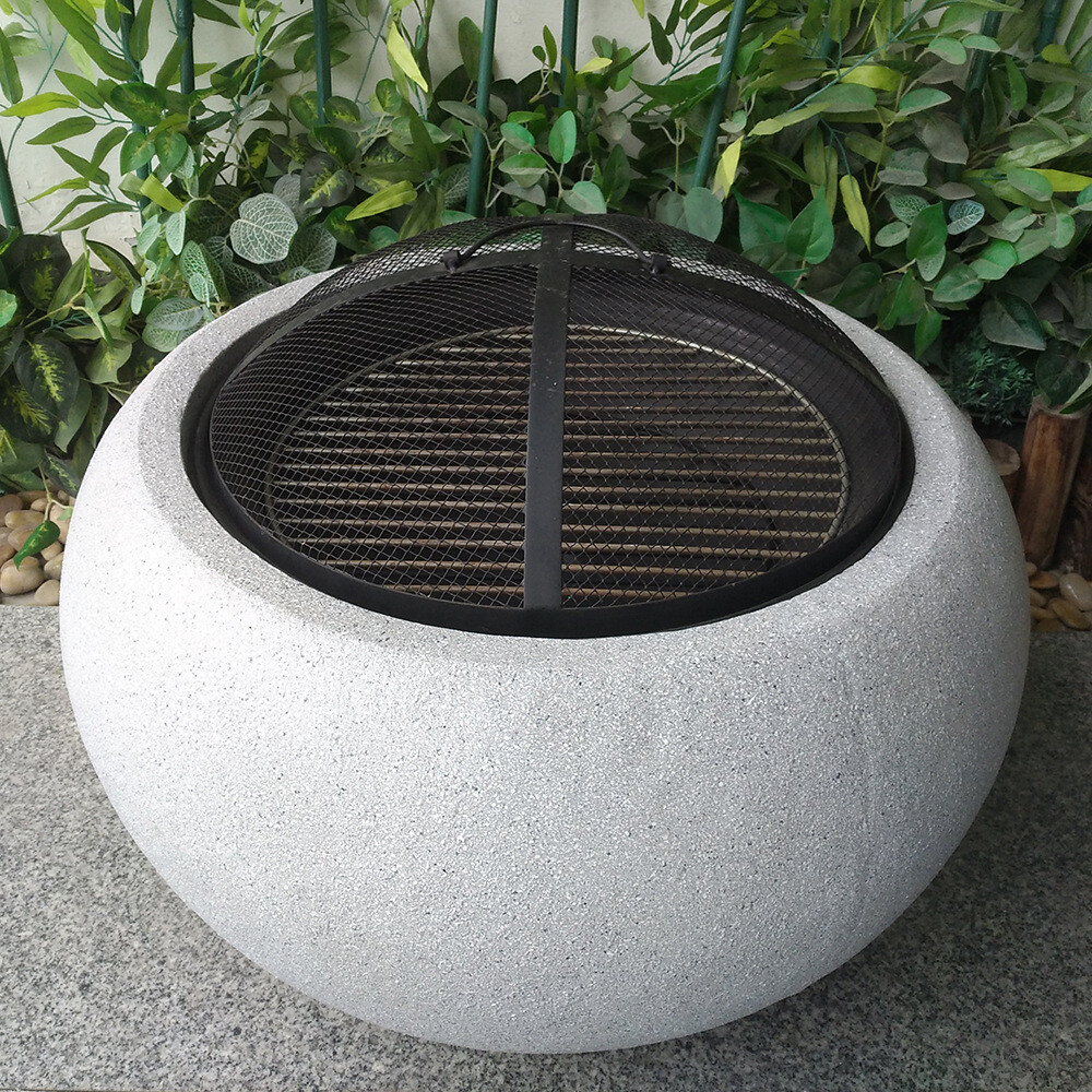 White Round Fire Pit