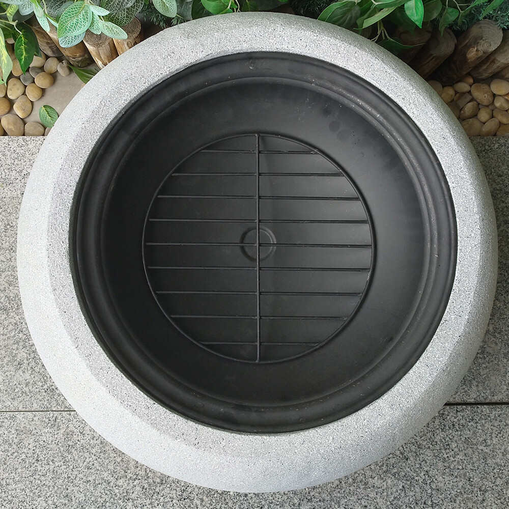 White Round Fire Pit