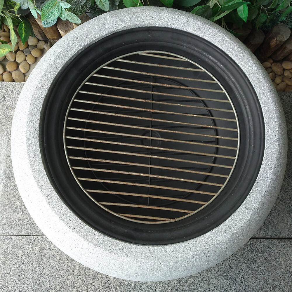 White Round Fire Pit