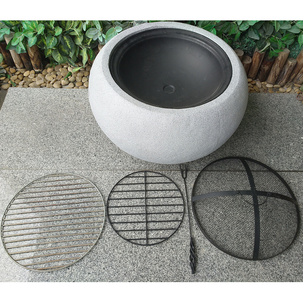 White Round Fire Pit
