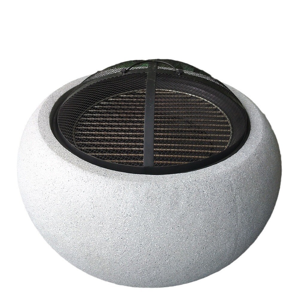 White Round Fire Pit