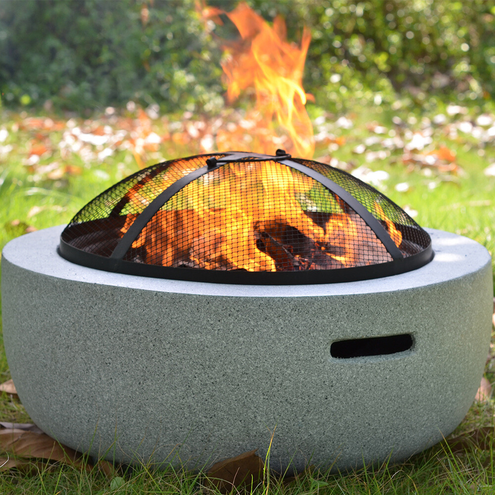 Gray Round Fire Pit Gray Round Fire Pit