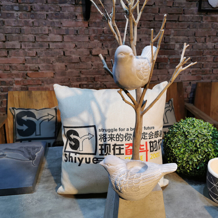 Cement Bird Candle Holder Sculpture