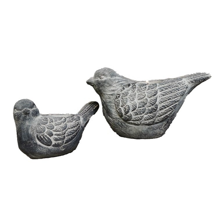 Cement Bird Candle Holder Sculpture