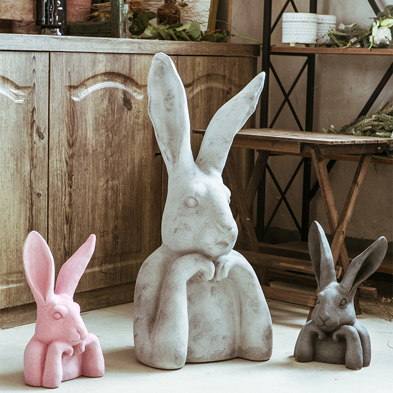 Pensive Rabbit Sculpture