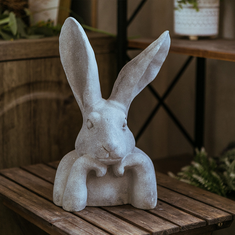 Pensive Rabbit Sculpture