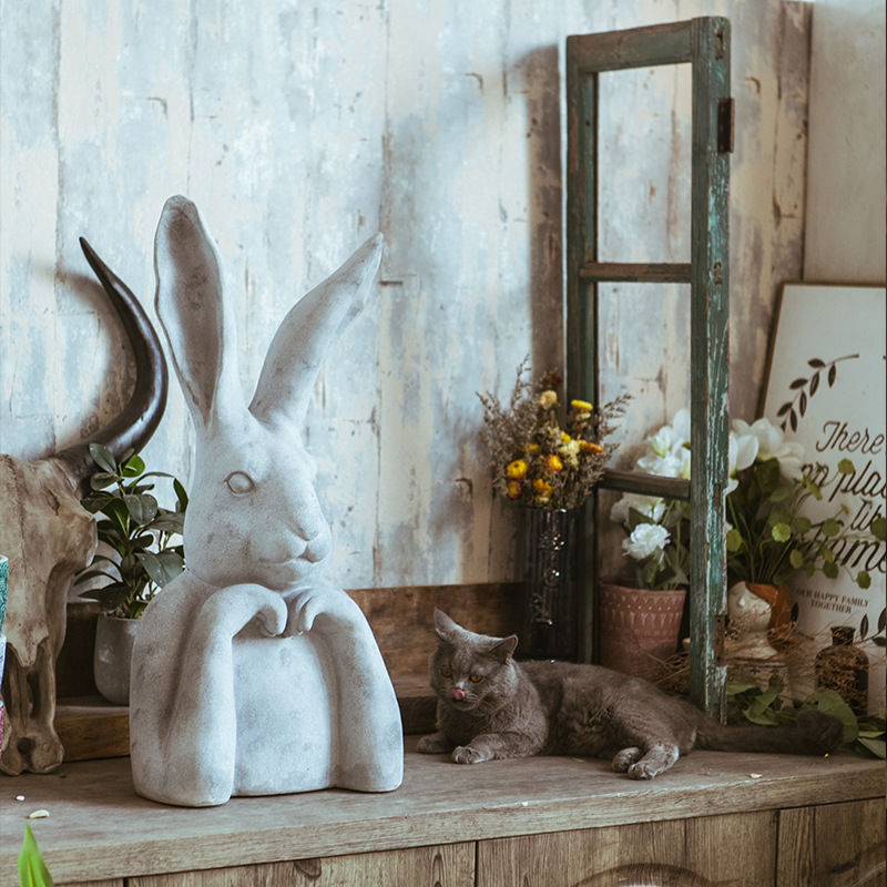 Pensive Rabbit Sculpture