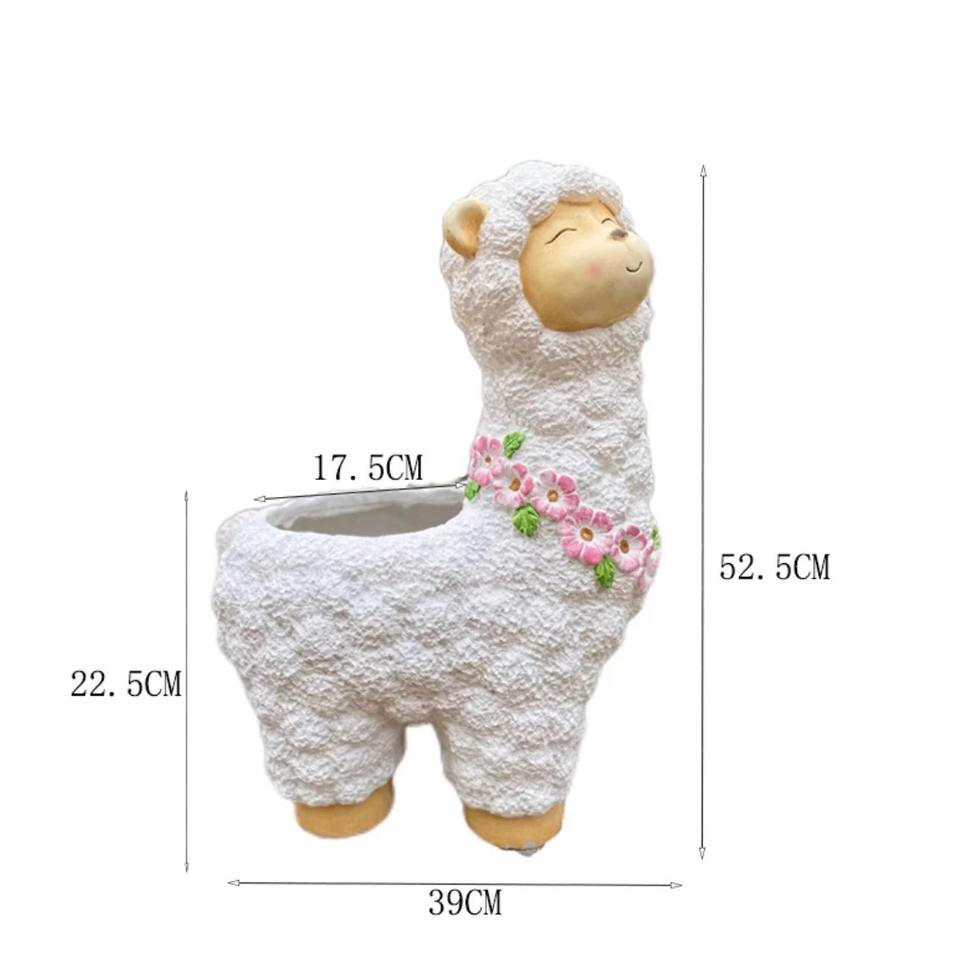 Adorable Alpaca - Shaped Magnesium Oxide Flower Pot