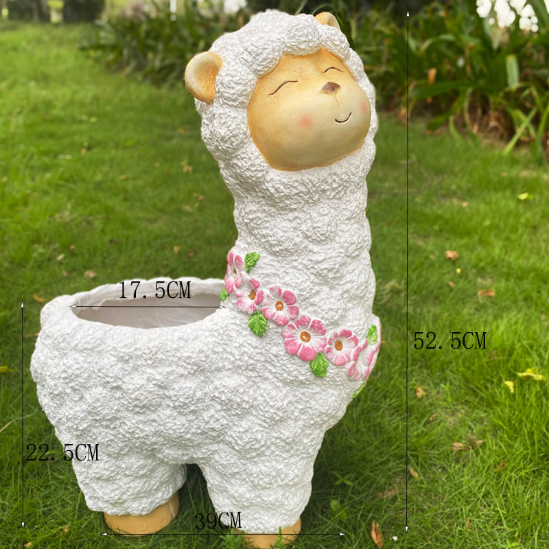 Adorable Alpaca - Shaped Magnesium Oxide Flower Pot