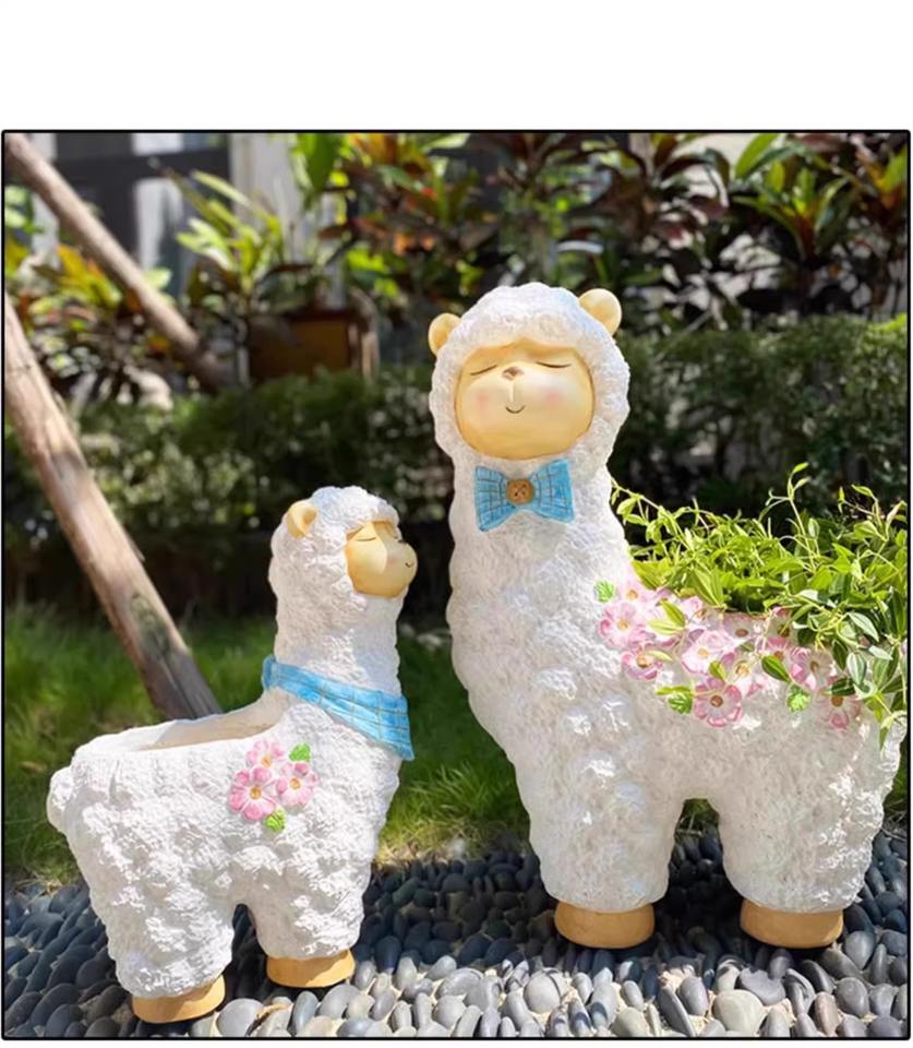 Adorable Alpaca - Shaped Magnesium Oxide Flower Pot